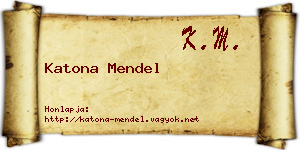 Katona Mendel névjegykártya